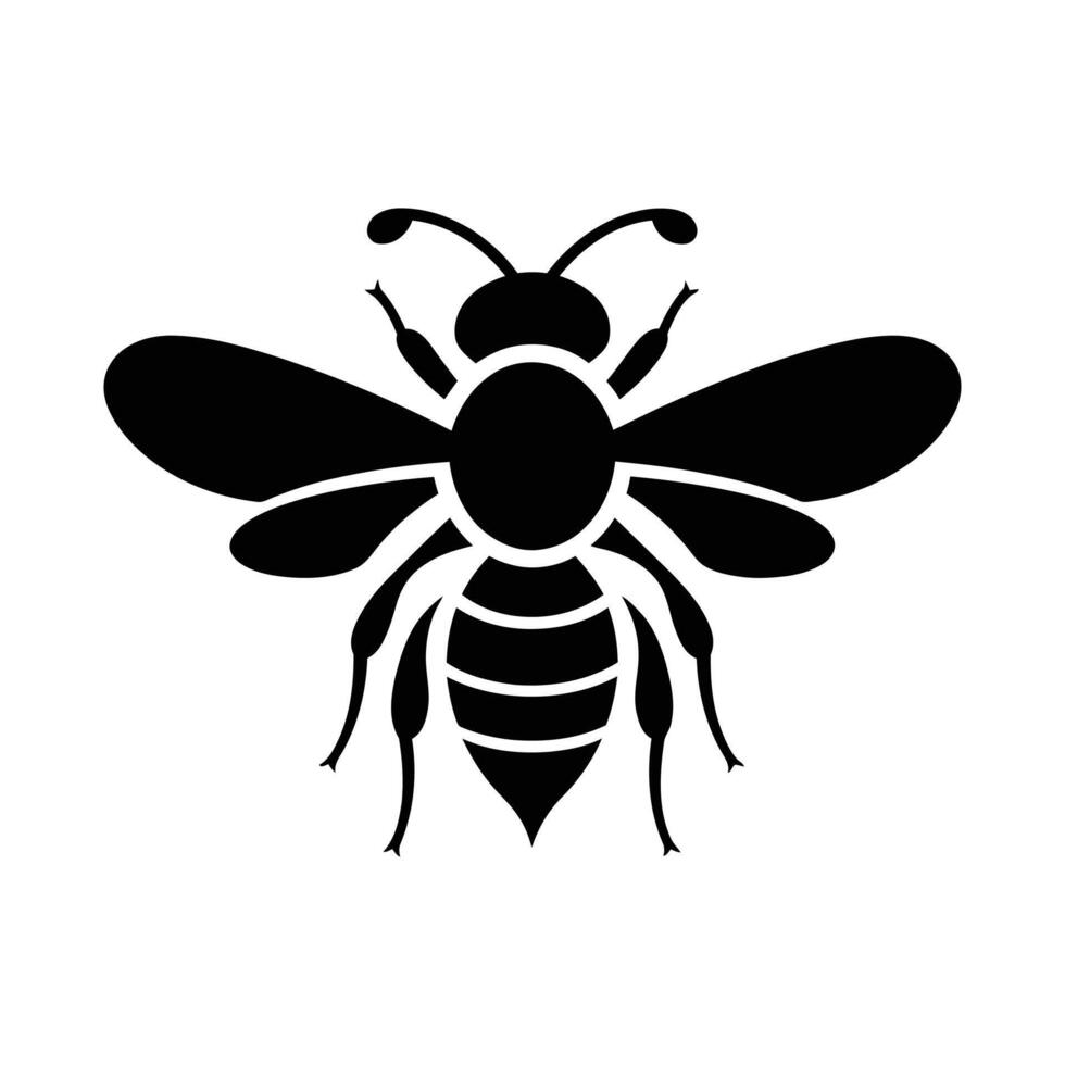 Simple Black Bee Silhouette Graphic vector