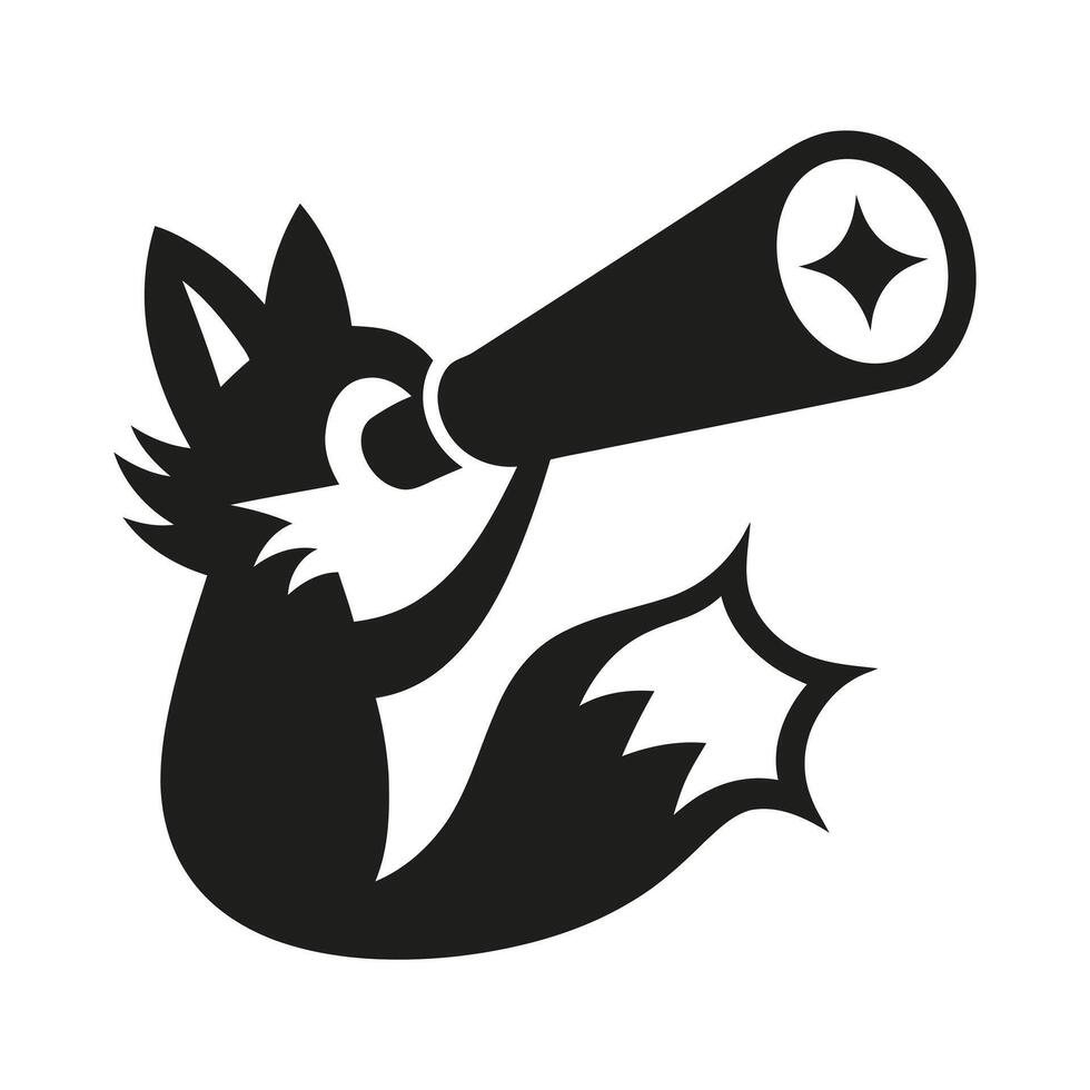 Cute Fox with Megaphone Exploring Opportunities vector