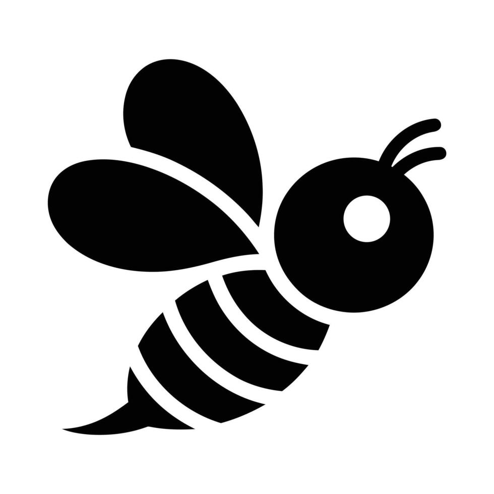 Simple black and white bee illustration. vector