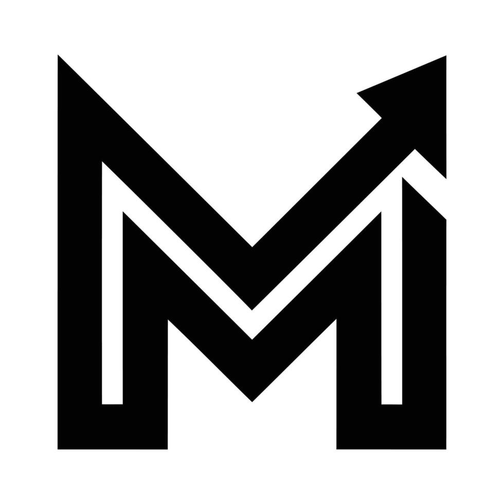 Modern M Logo with Upward Arrow Design Symbolizing Growth, Upward Arrow M Letter Logo for Business Growth vector