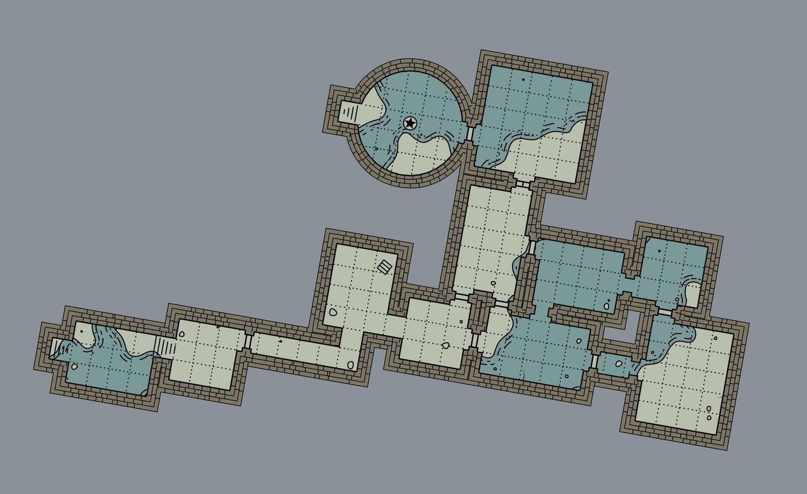 Dungeon Map for Fantasy Role-Playing Games vector