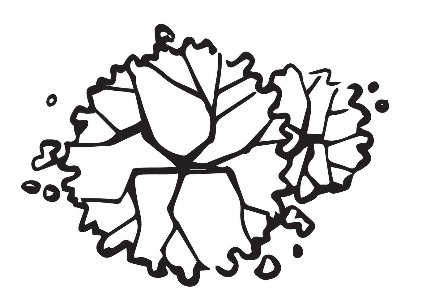 top view hand drawn wood composition. architectural ink drawing. vector