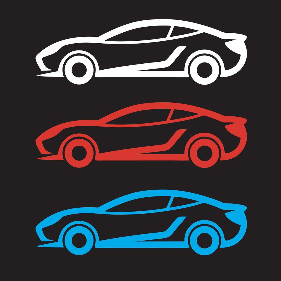 set of car illustrations art vector