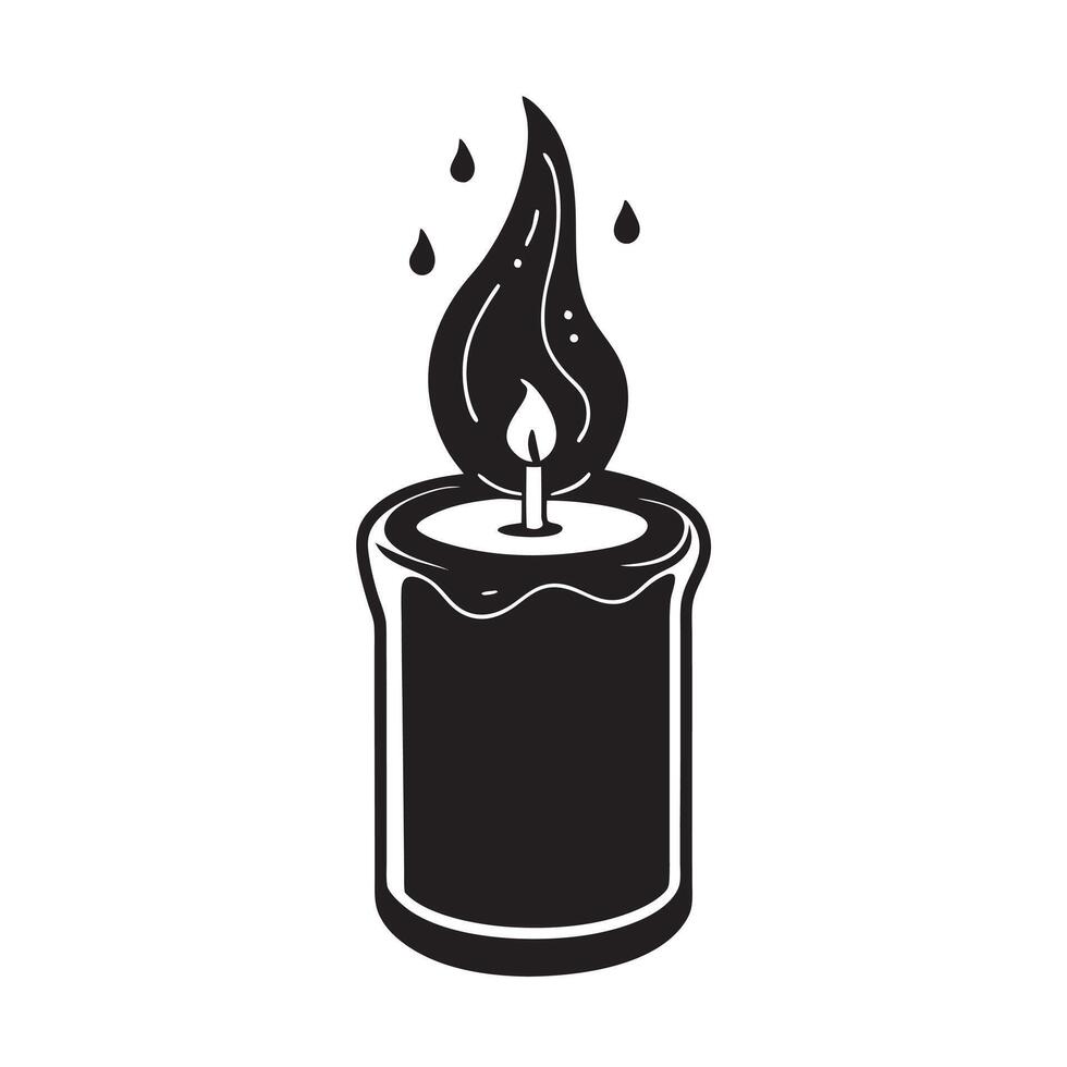 candle flame silhouette icon vector