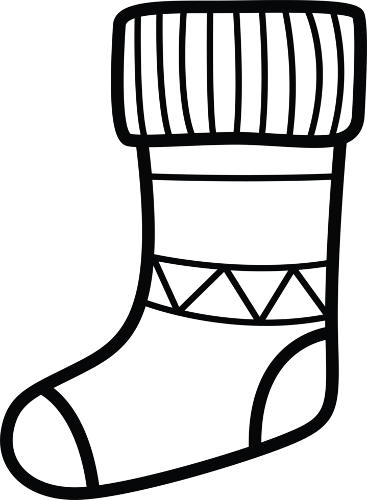 Knitted Holiday Sock with Geometric Pattern png