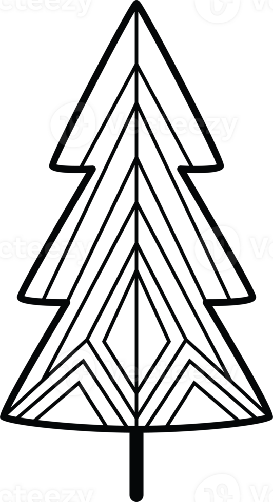 Geometric Christmas Tree with Bold Angles png