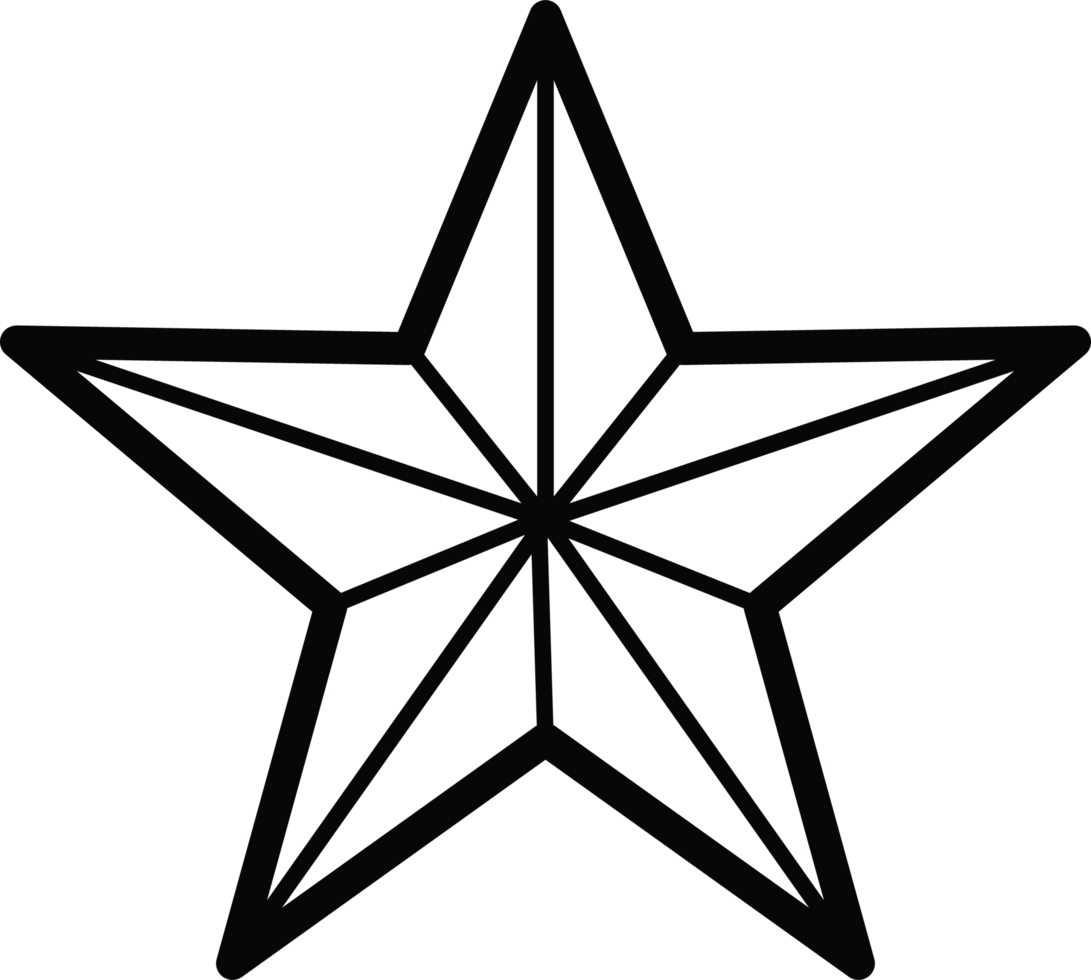 Dimensional Five Point Holiday Star Design png