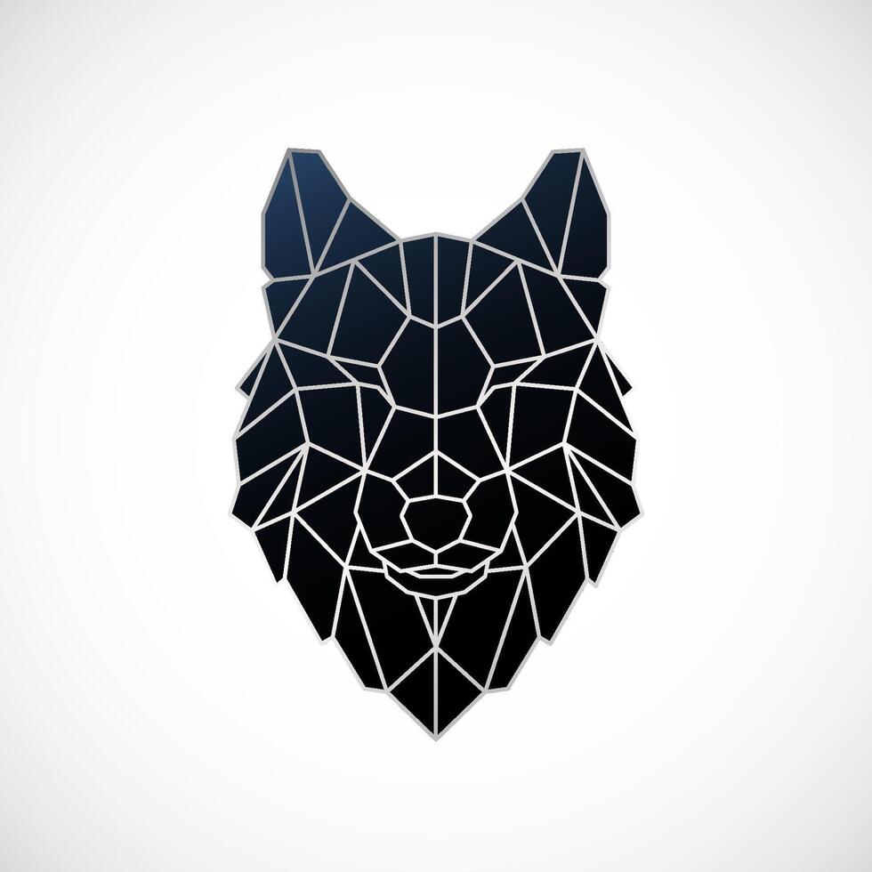 Geometric wolf head. vector