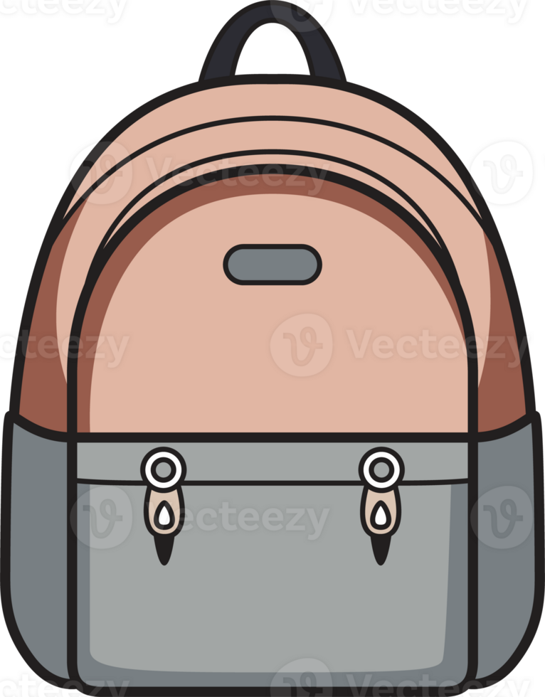 Modern minimalist backpack with beige and gray tones, ideal for school, travel, or casual style designs. png