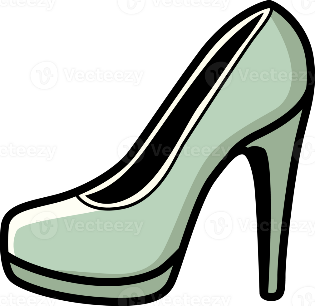 Elegant illustration of a high heel stiletto shoe in pastel color. Perfect for fashion, shopping, or feminine design projects. png
