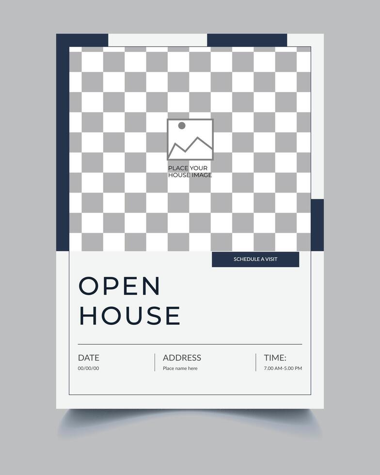 Modern Real Estate House for Sale Flyer Template. Clean and modern flyer design template. vector