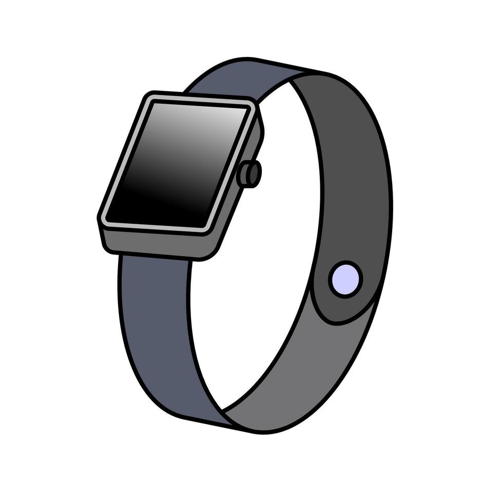 A simple illustration of a modern smartwatch. Suitable for concepts related to wearable technology, fitness tracking, digital devices and smart accessories. vector