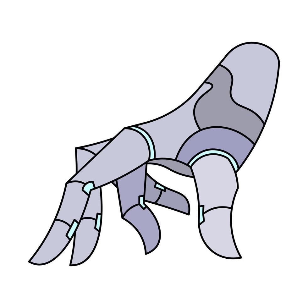 Futuristic illustration of a robotic hand representing artificial intelligence, cybernetics and advanced technology with mechanical and biomechanical design. Suitable for robotics concept. vector
