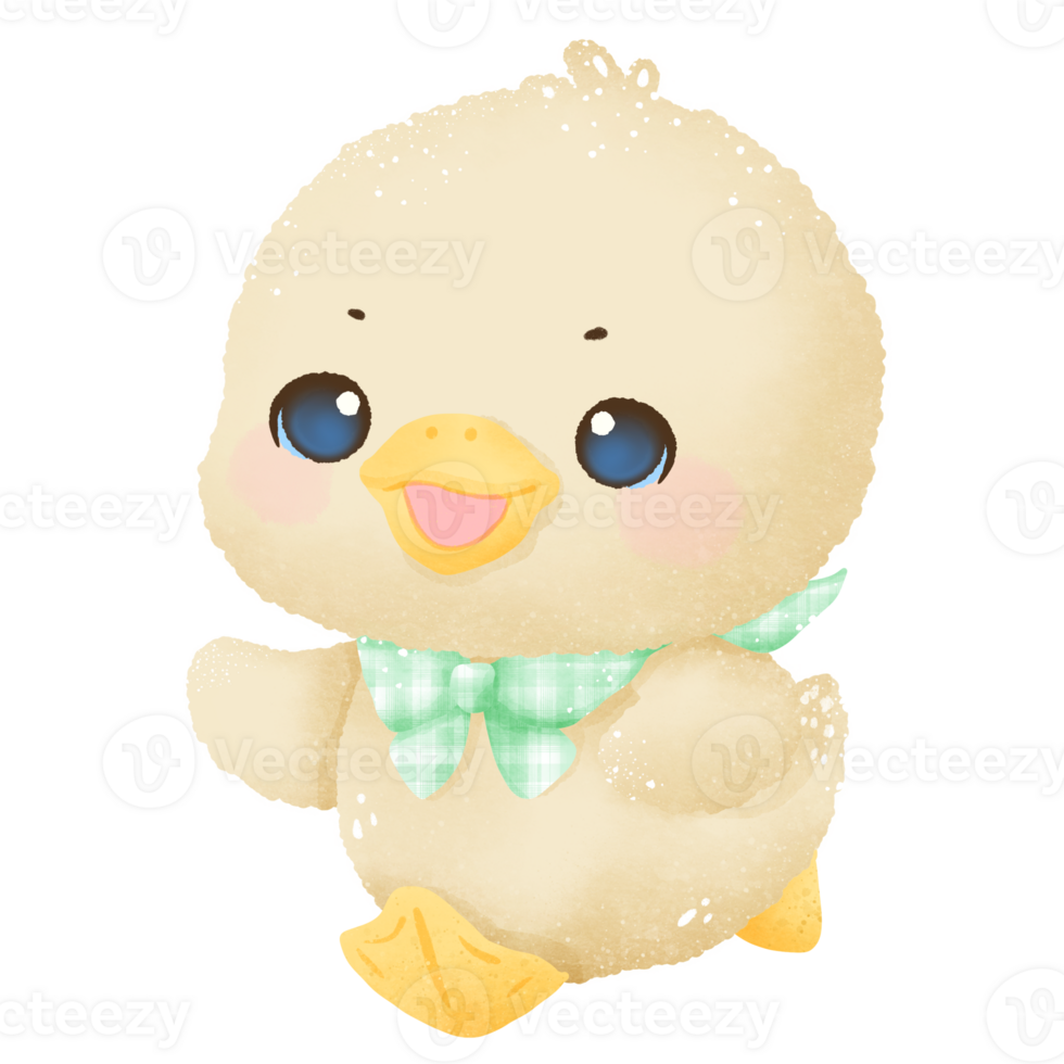 Cute little goose wearing a scarf hand drawn clipart with transparent background. Perfect for cards, crafts, stickers, and spring designs png