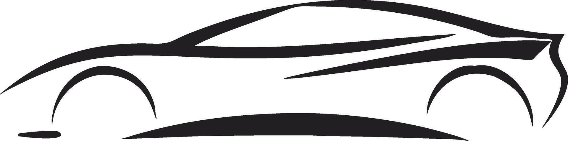 Sleek black sports car silhouette with minimalist style. vector