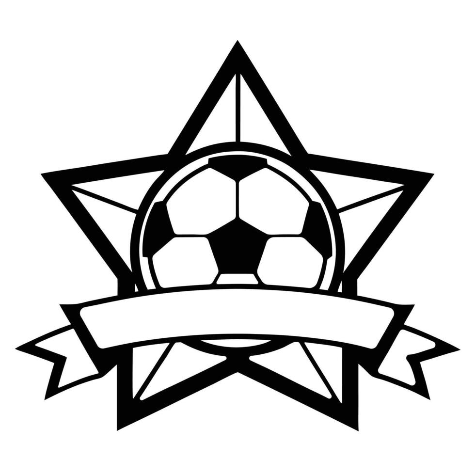 Logo design soccer ball star emblem. vector