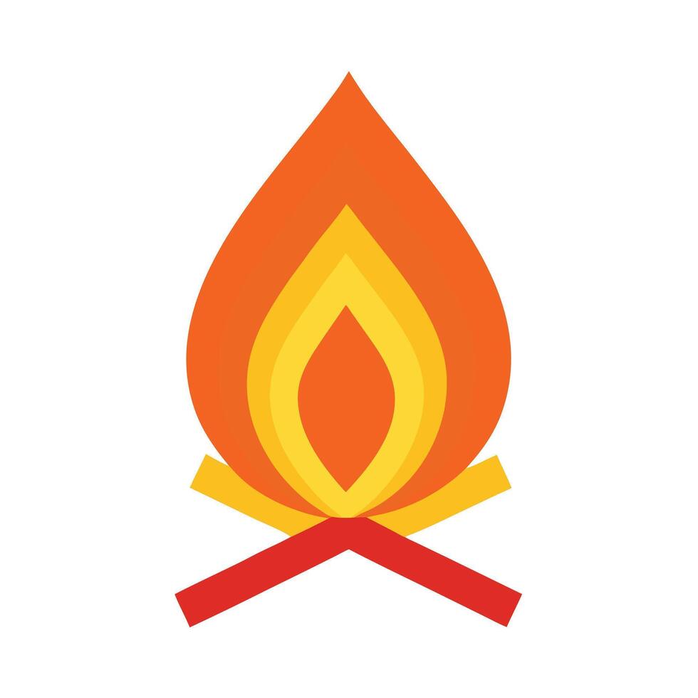 Fire symbol stylized with orange yellow tones. vector