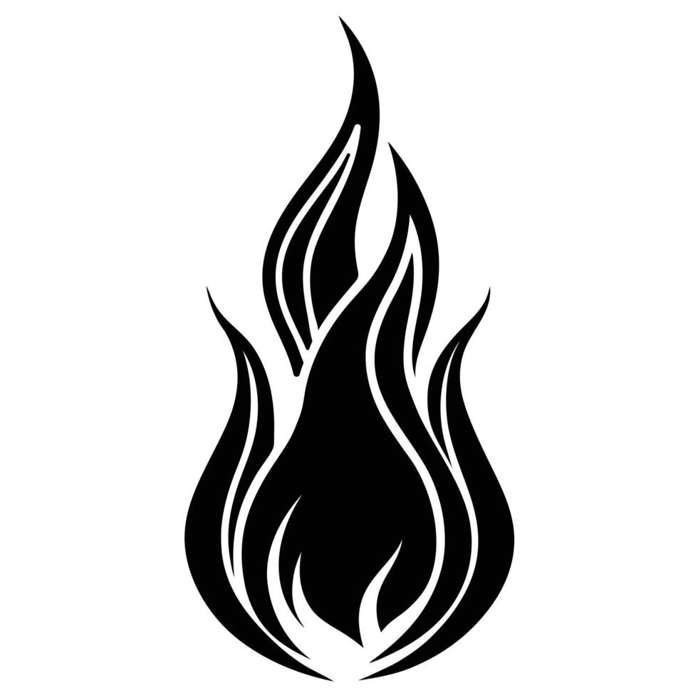 Stylized flame graphic minimal fire icon. vector