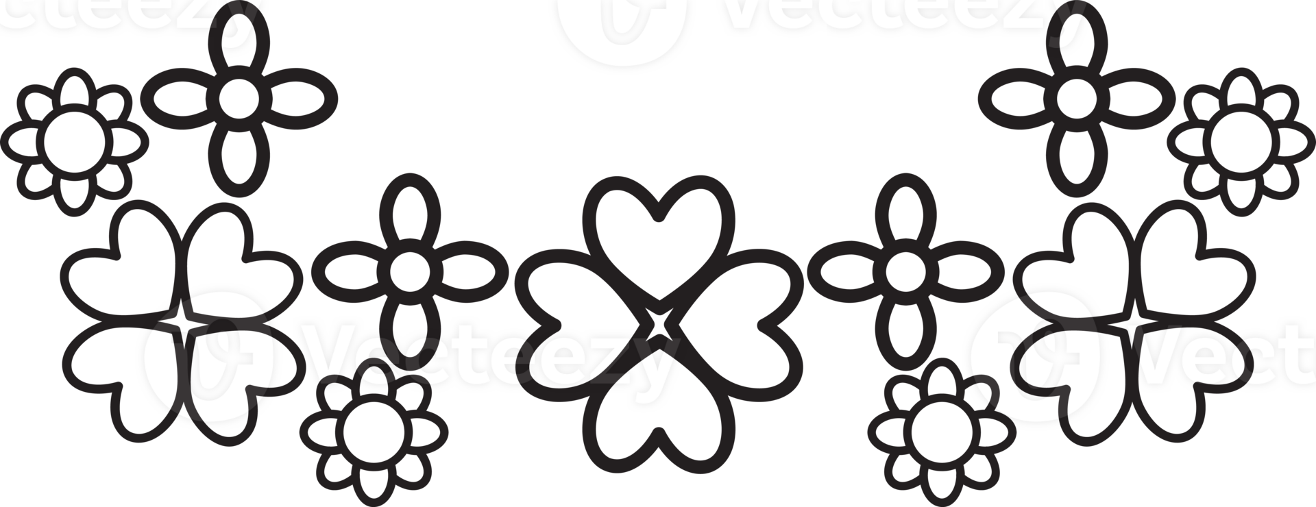 Minimal Floral Frame in Contour Style png