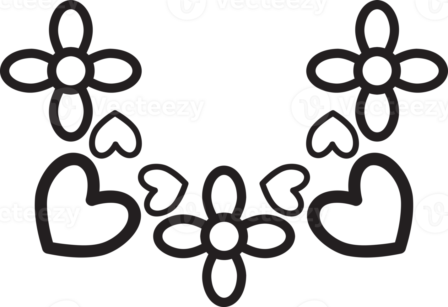 Delicate Line Flower Frame png