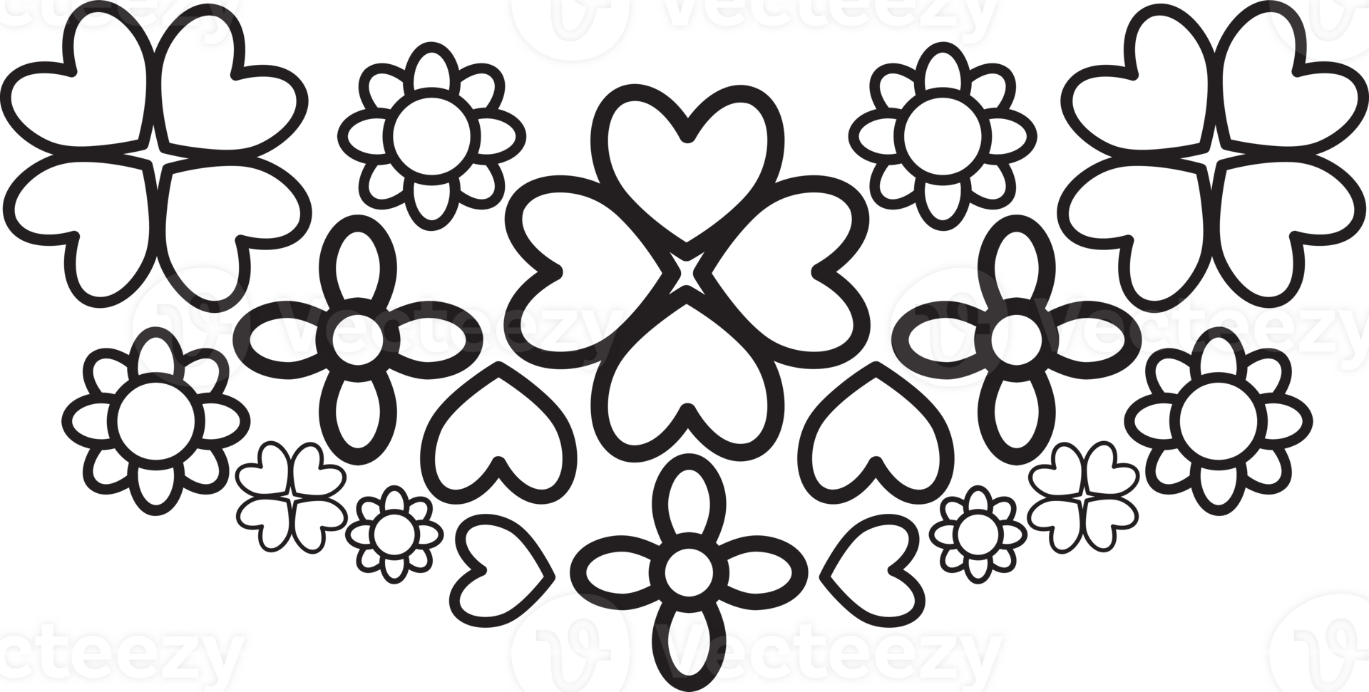 Outlined Frame with Garden ornament png