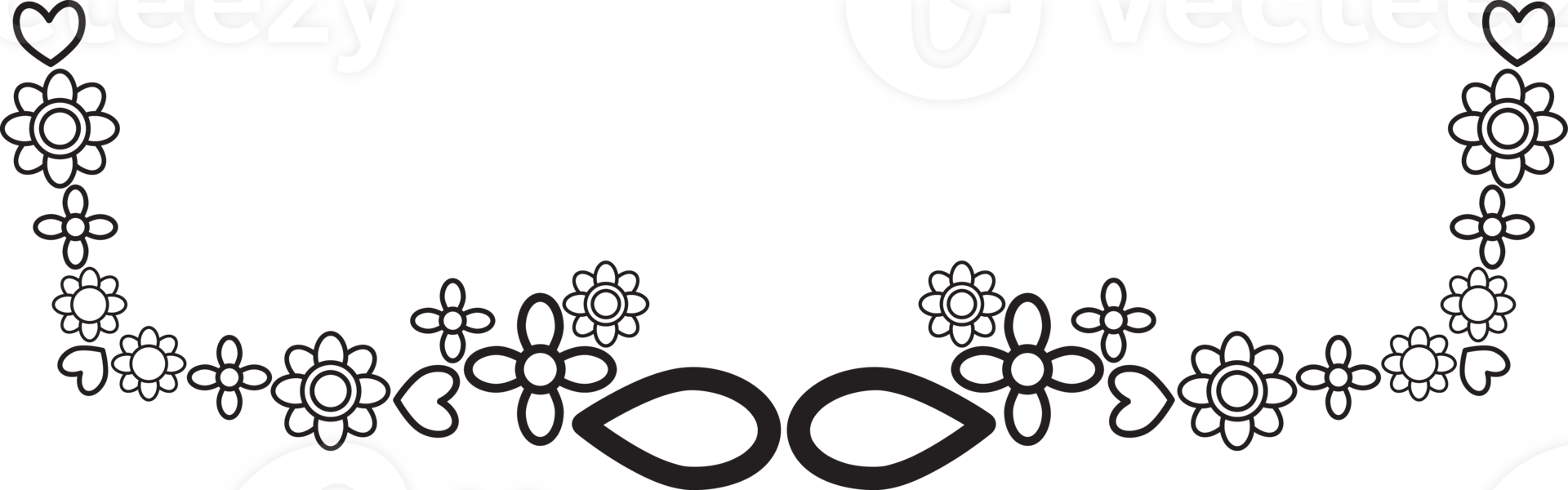 Black Ink Garden Frame Design png