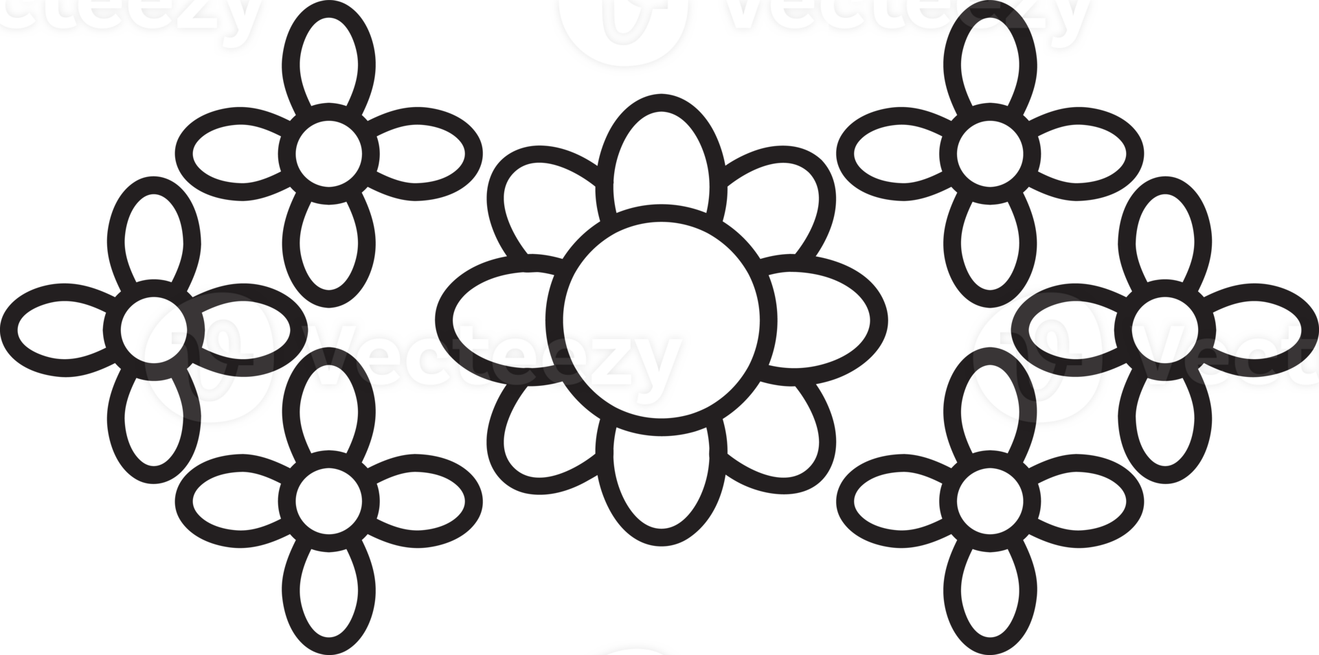 Outlined Frame with Garden flower png