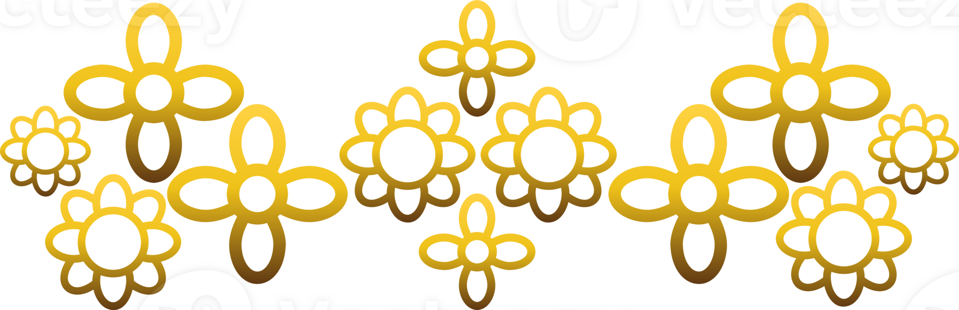 Soft Golden Floral Art Frame png