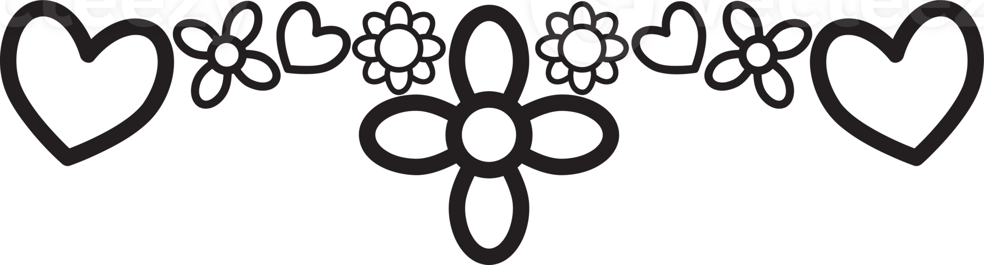 Elegant Linework Frame with Florals png