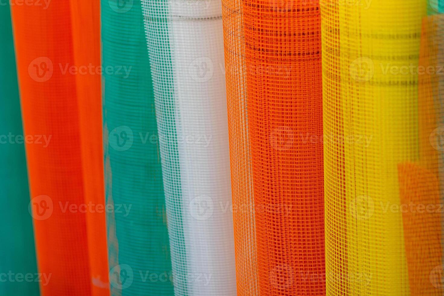 Fiberglass nets for construction work in the shop window photo