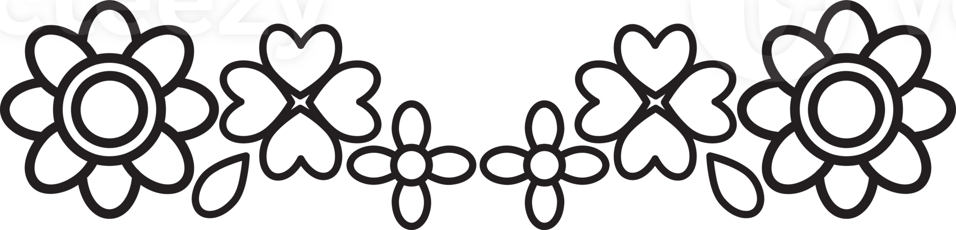 Thin Ink Line Botanical Frame png