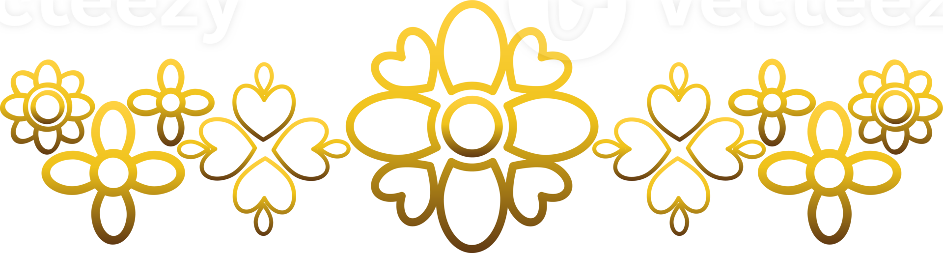 Ornate Gold Frame of Petals png