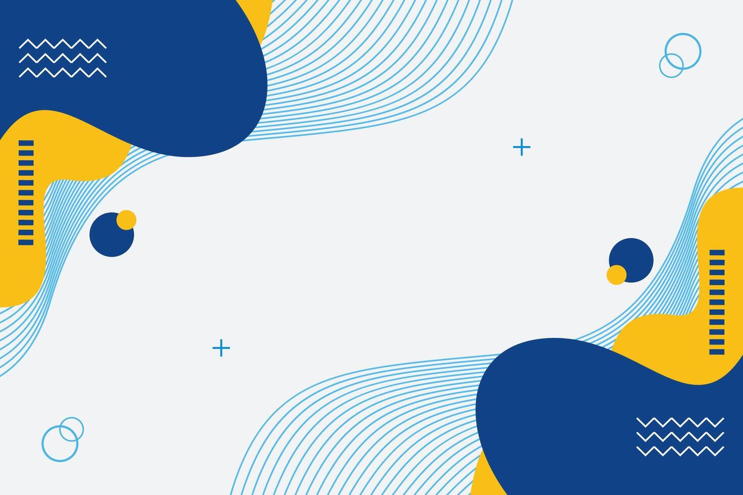 Abstract background with blue and yellow waves vector