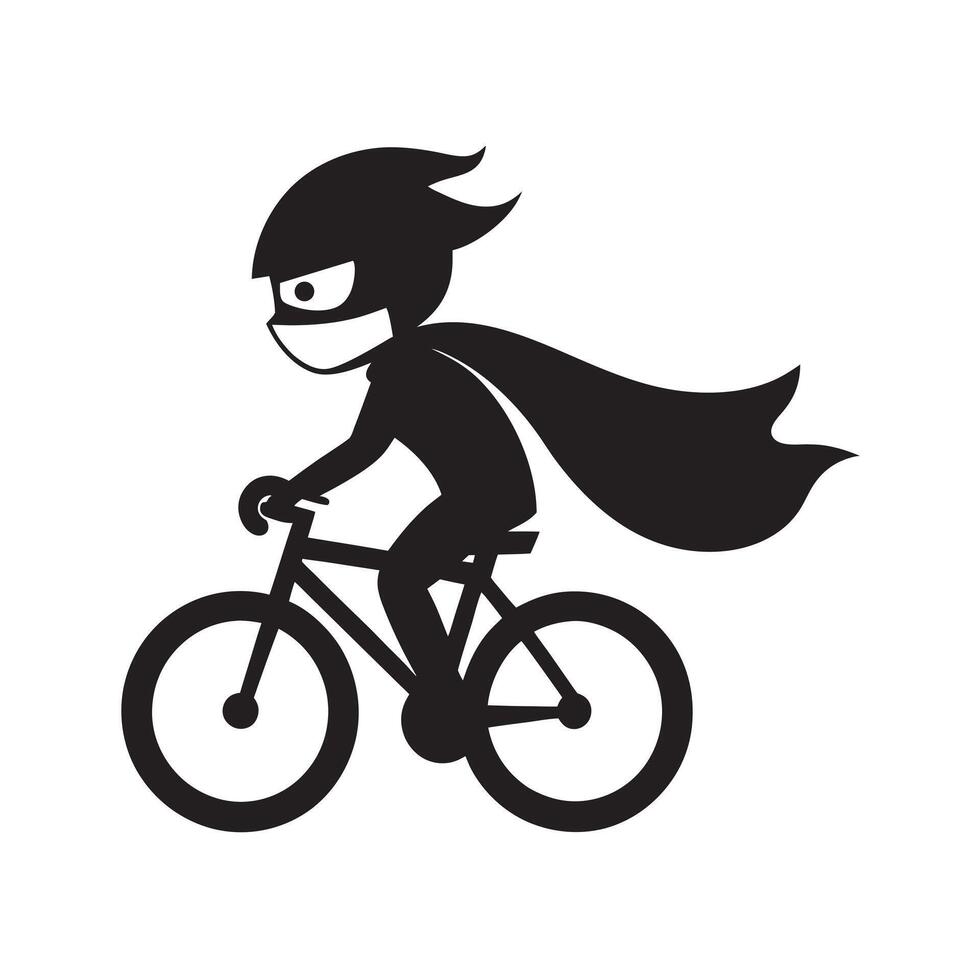 Bicycle avenger silhouette eco hero concept vector