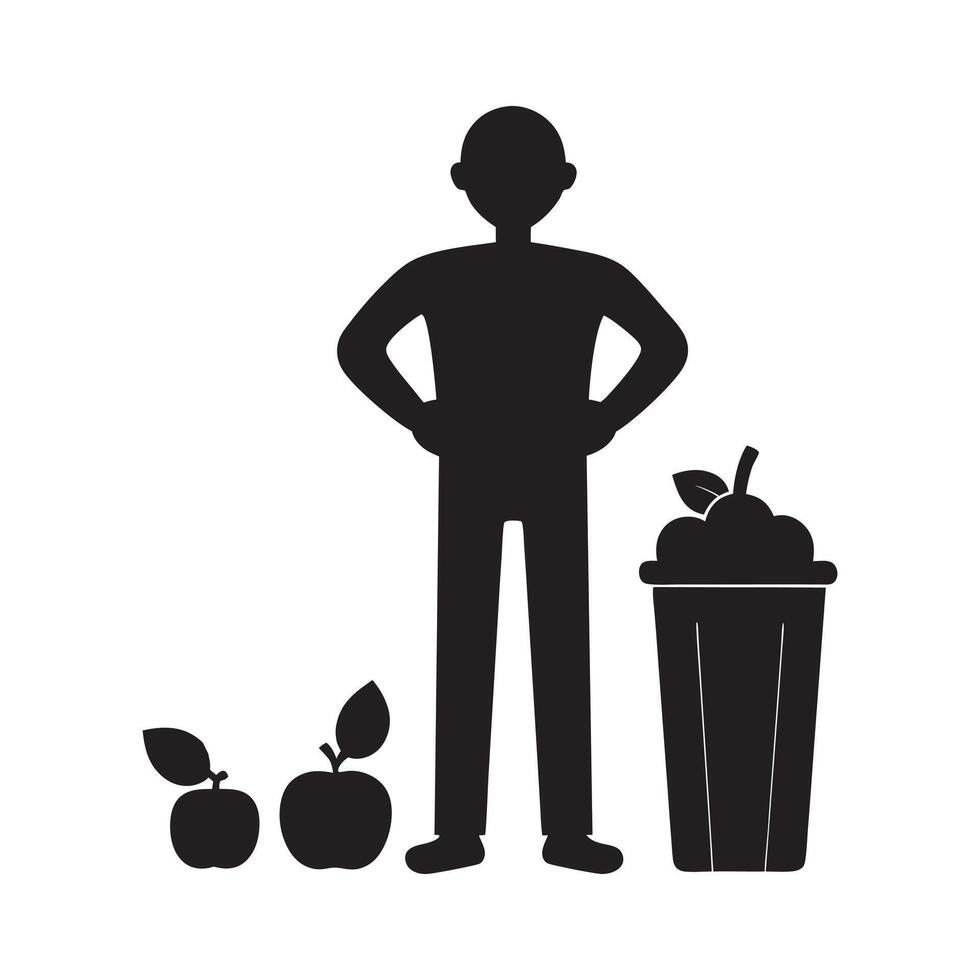 Compost crusader silhouette green action concept vector
