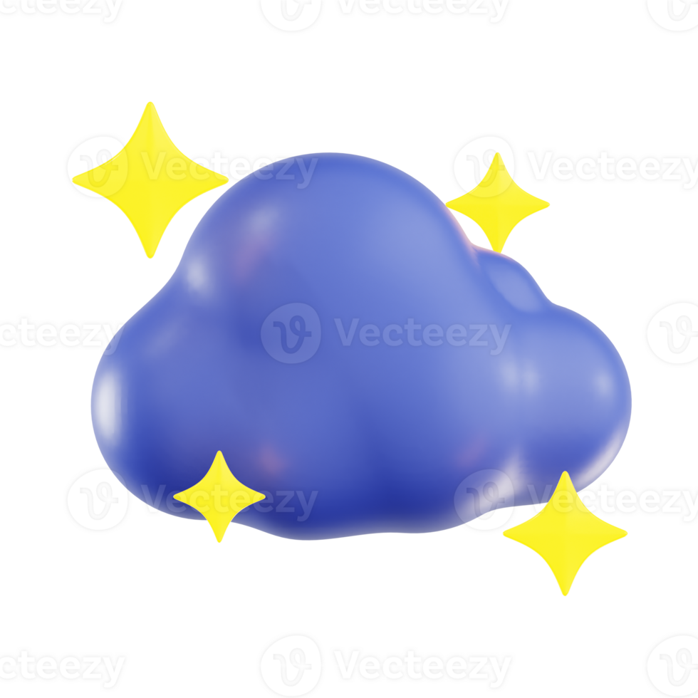 Shiny Dreamy Cloud with Sparkling Effect png