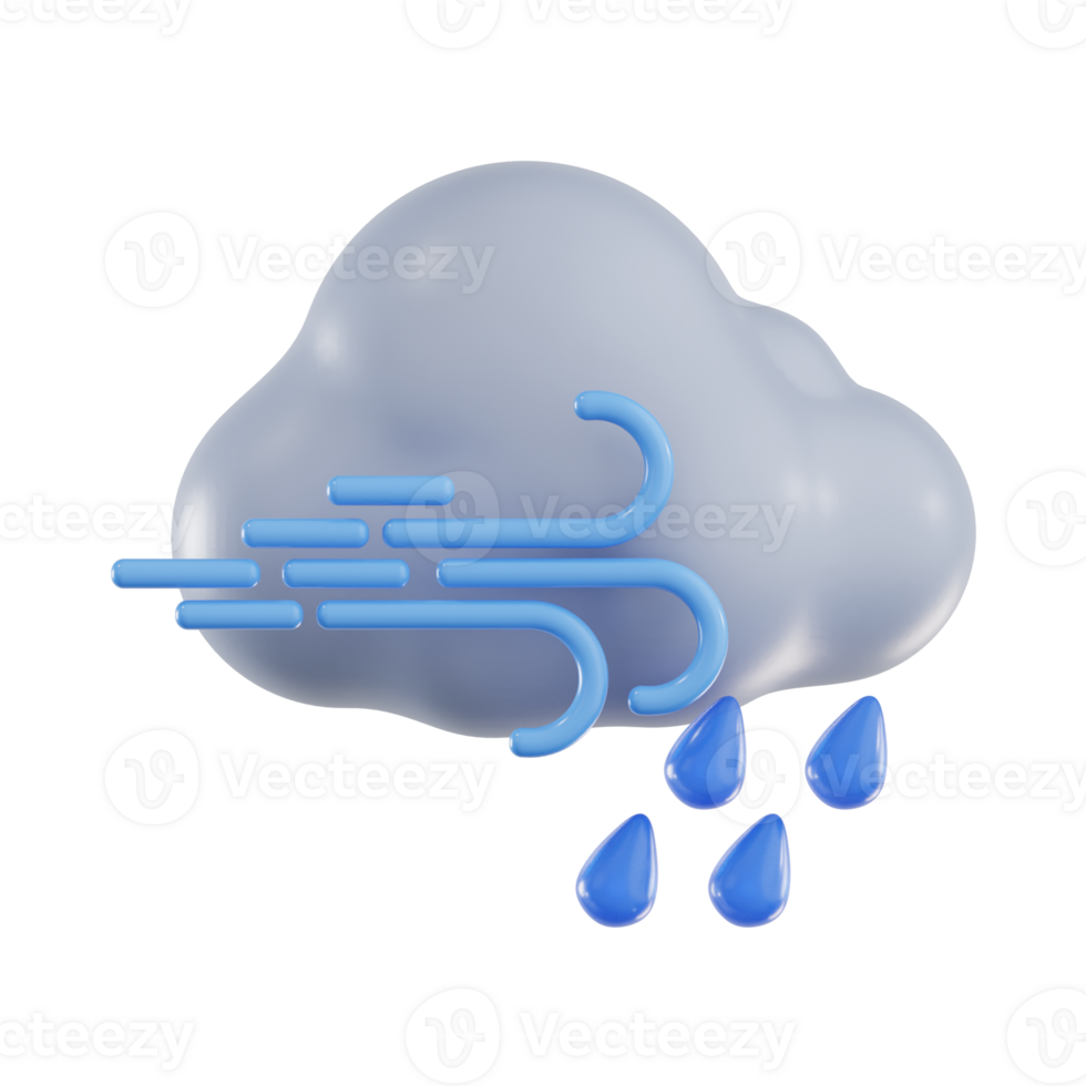 Windy Drizzle with Blue Cloud png