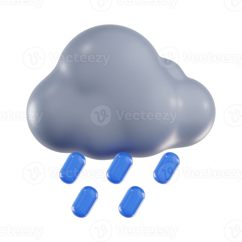 Intense Heavy Rain with Water Droplets png