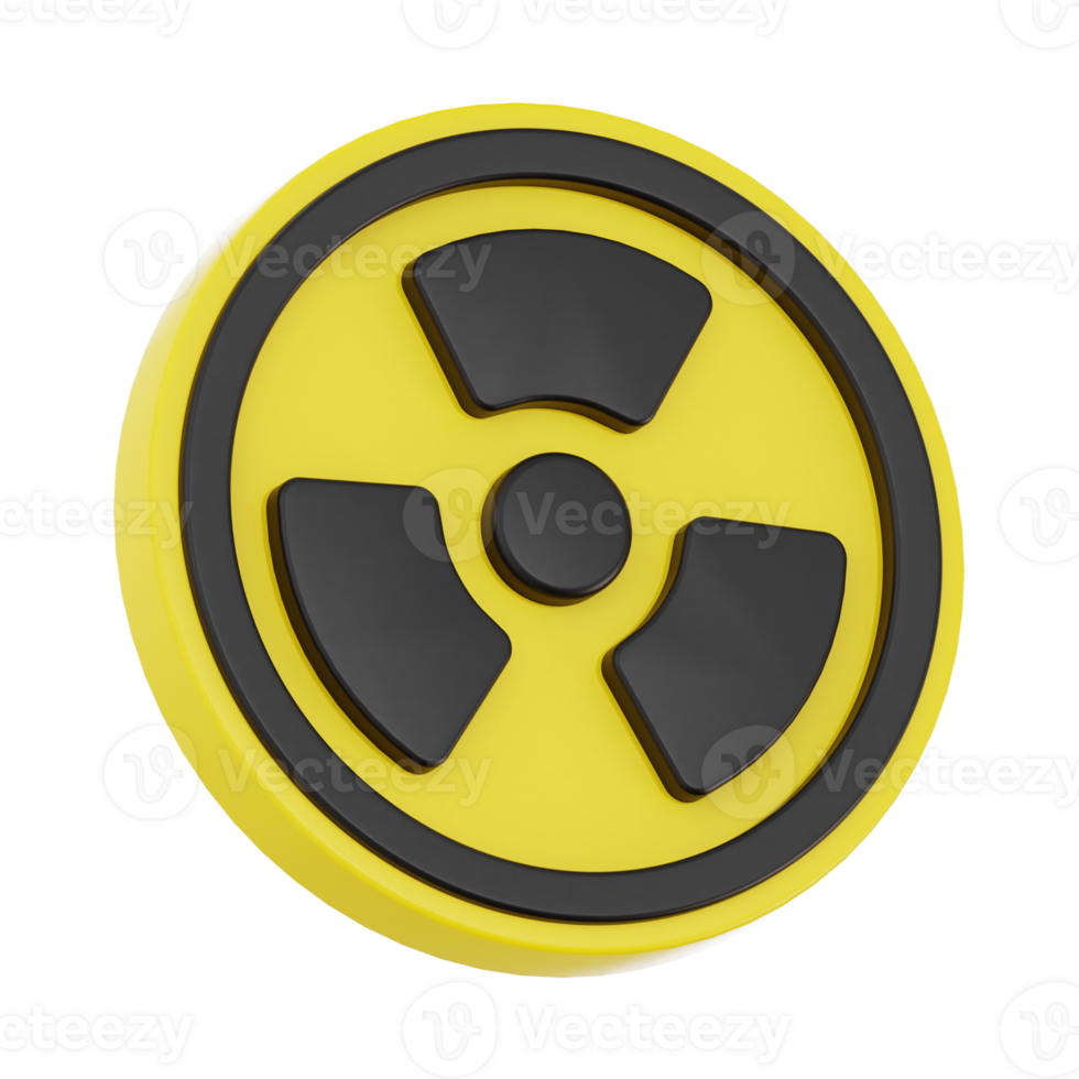 3D Radiation Hazard Symbol for Safety and Warning png
