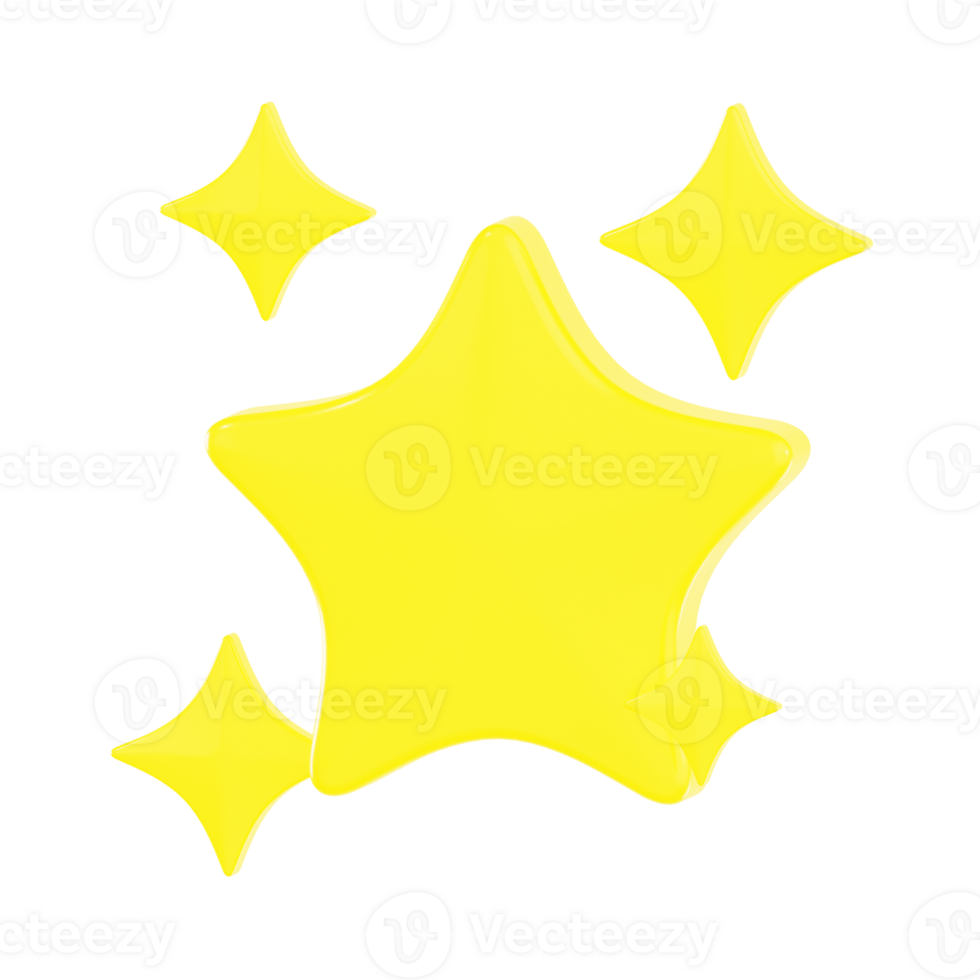 Shiny Yellow Star with Glowing Sparkles png