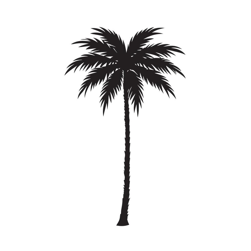 Vintage palm tree with faded retro aesthetic vector
