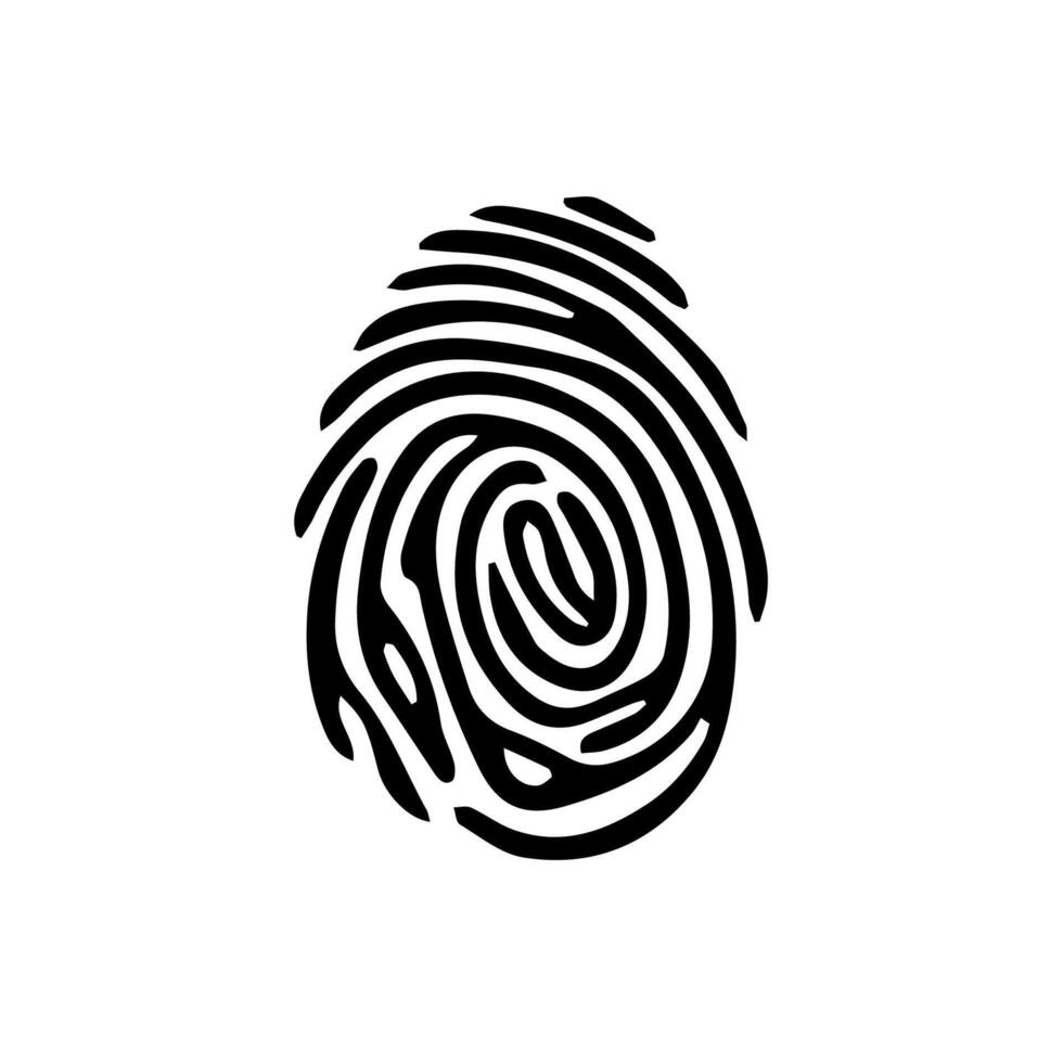 Black fingerprint on white background vector