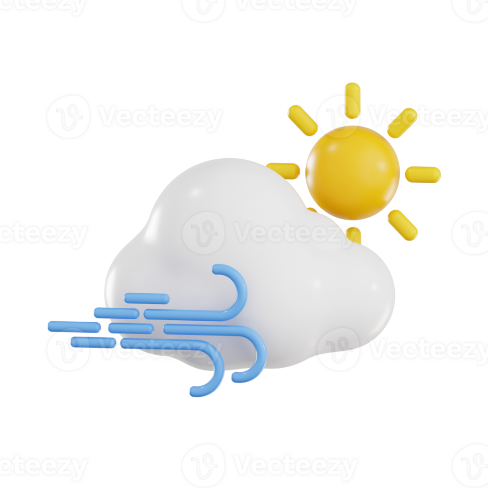 Bright Sun and Windy Cloud in a Clear Sky png