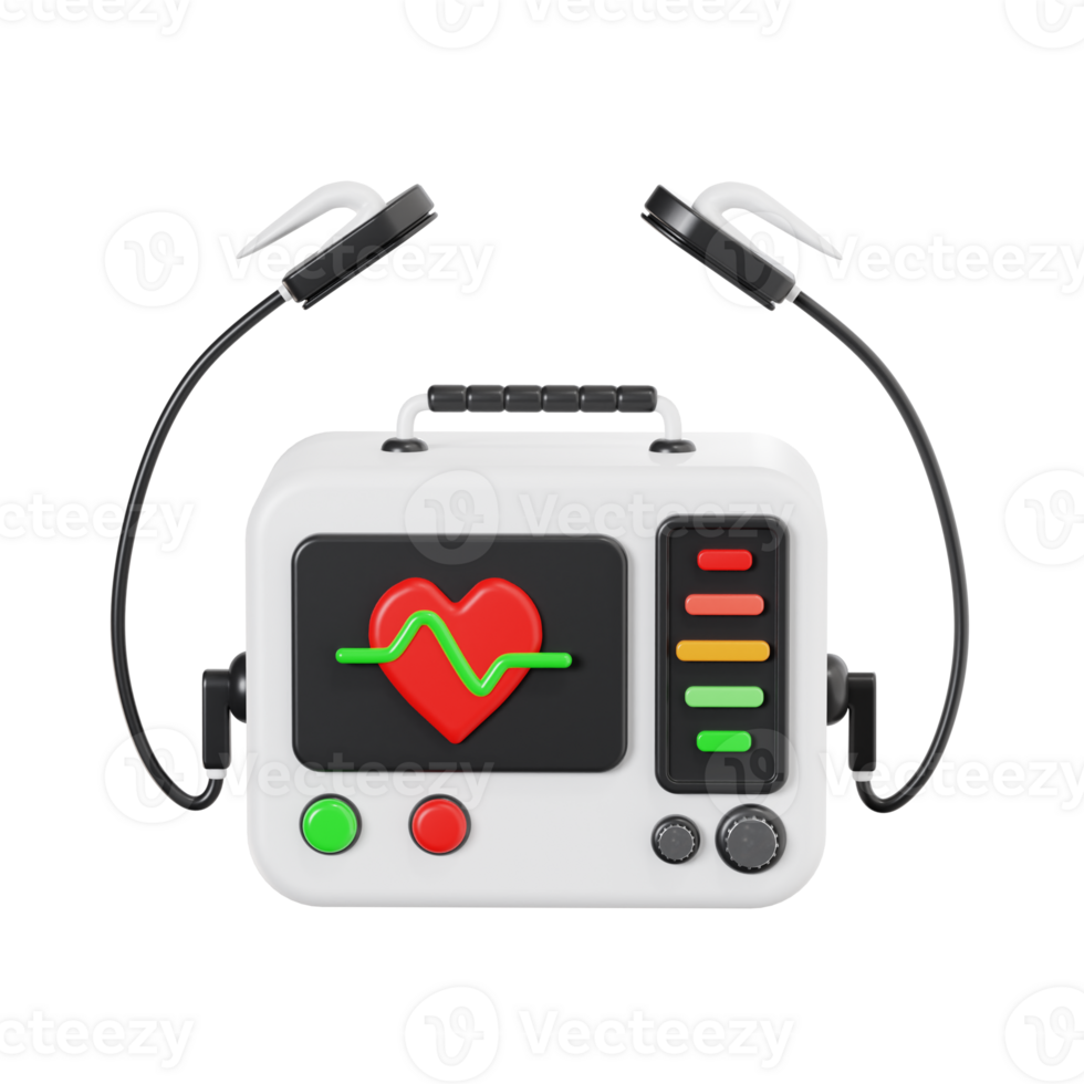 Realistic Defibrillator Design for Healthcare Use png