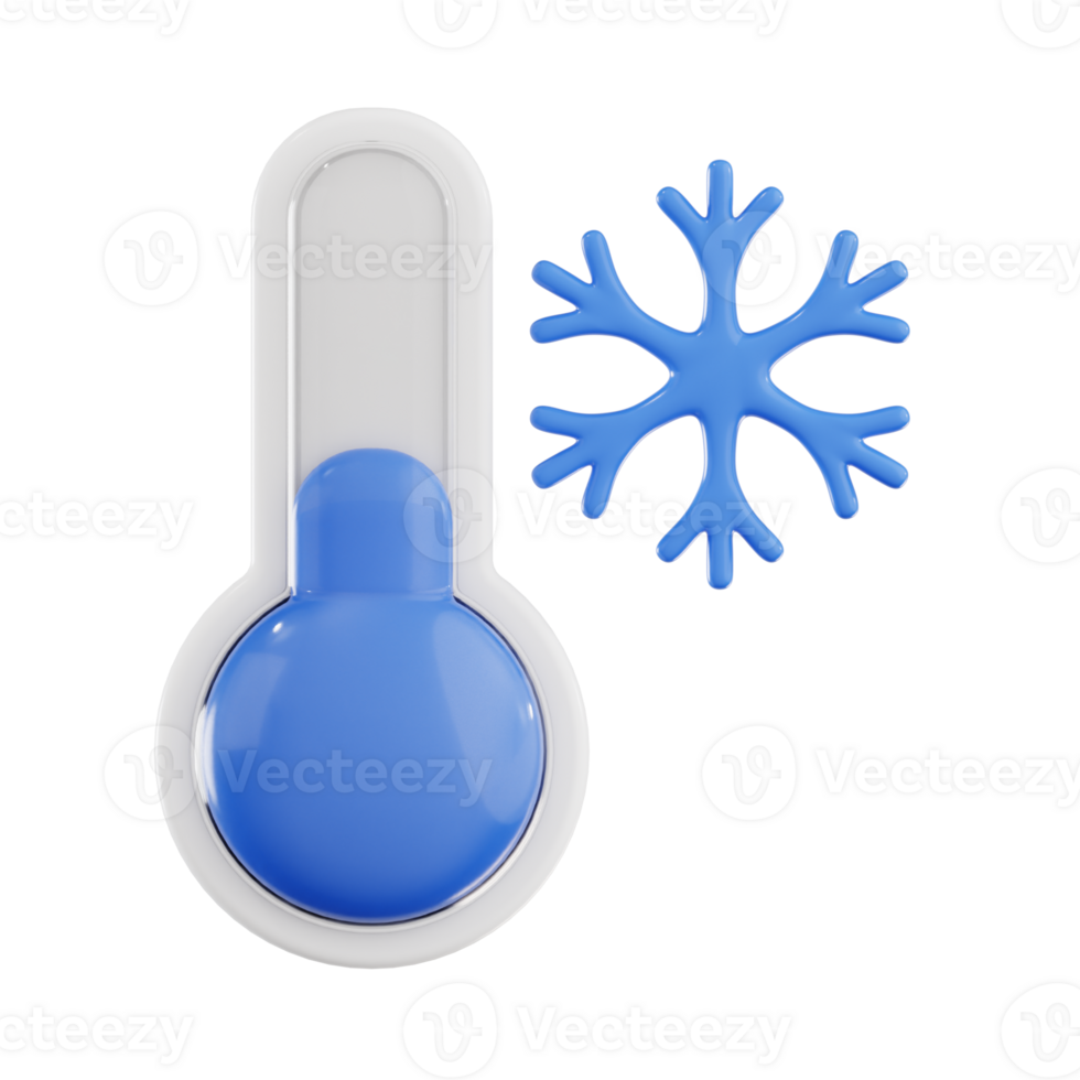 Snowy Thermometer and Snowflake Symbol png