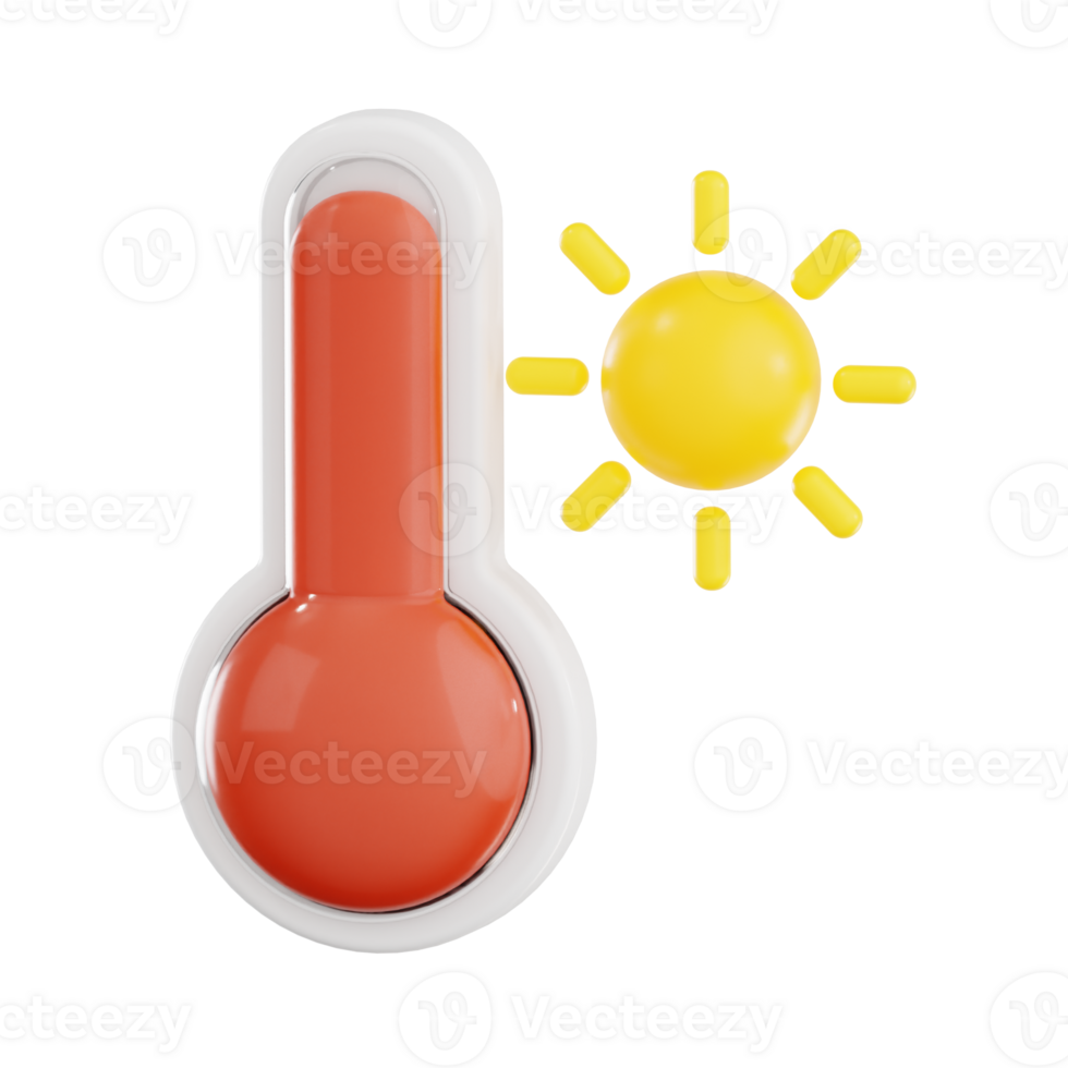 Temperature Thermometer with High Heat and Sun png
