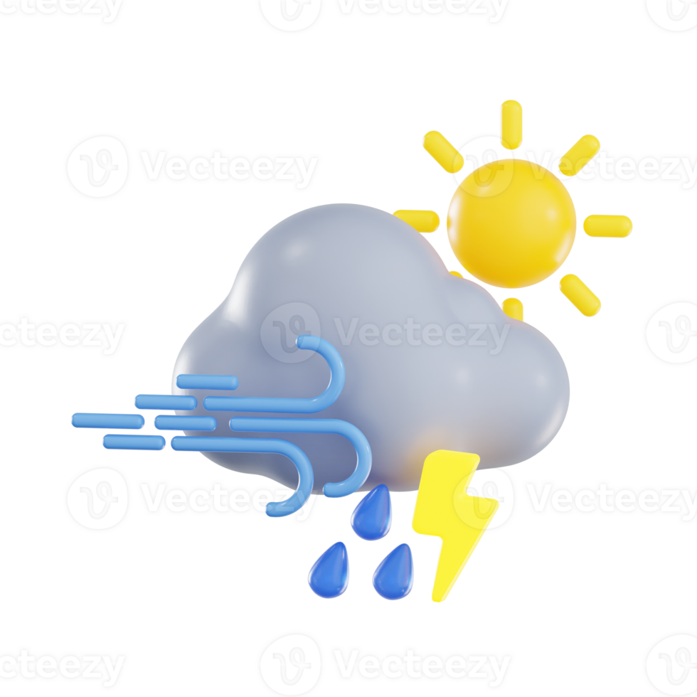 Intense Drizzle and Lightning in the Day png