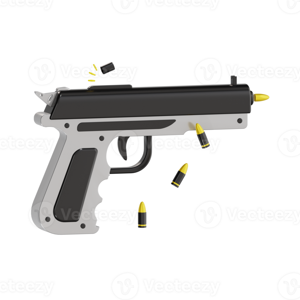 3D Gun Model for Security and Protection png
