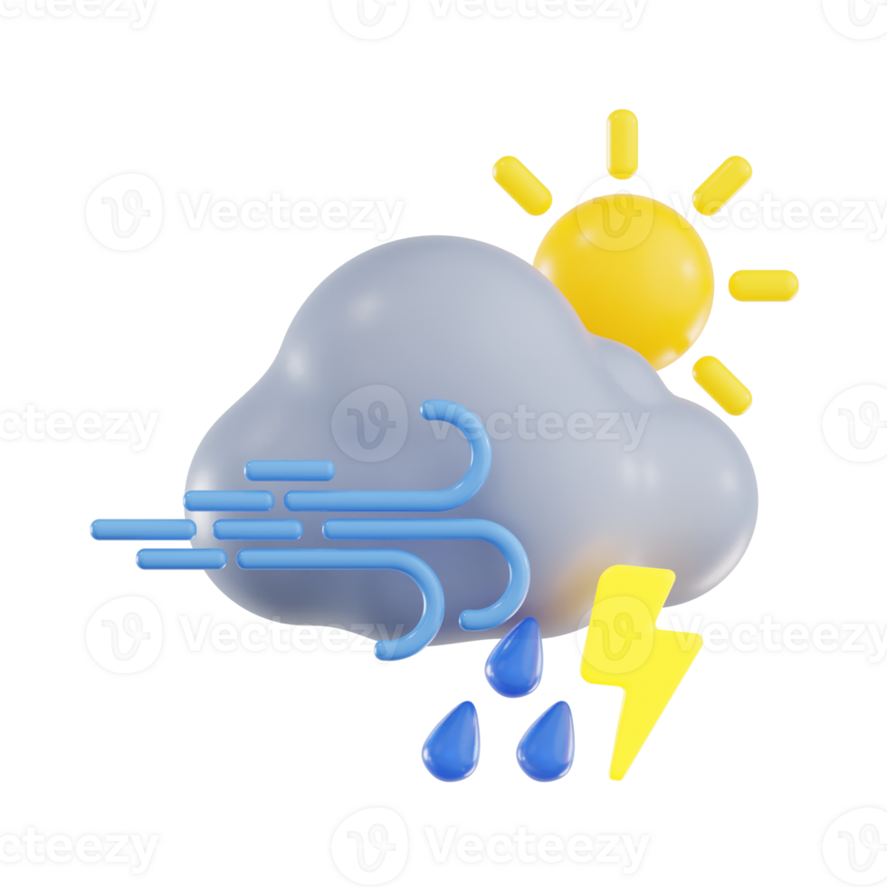 Heavy Drizzle with Lightning Strike png