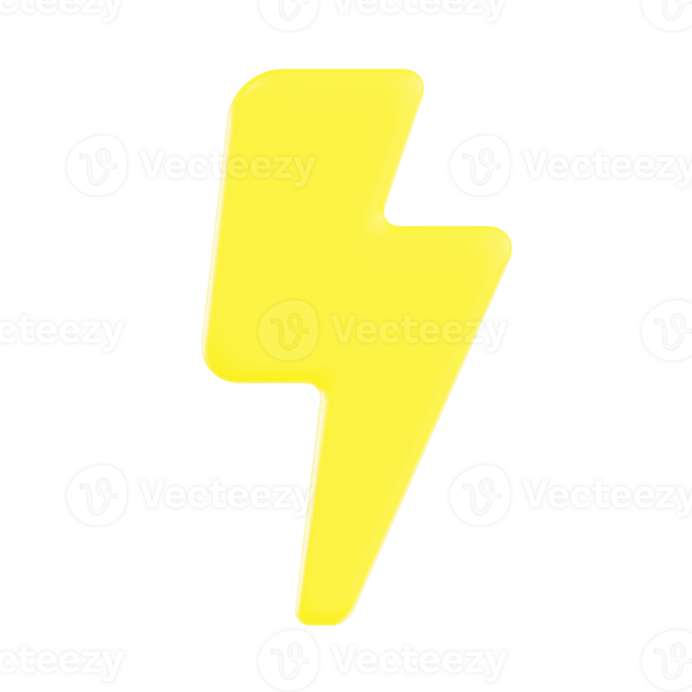 Lightning Bolt 3D Icon png